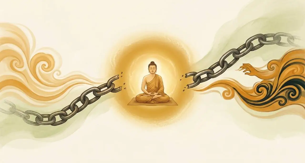 Hành giả an trú trong khoảng trống giữa Thọ và Ái, cắt đứt vòng nhân duyên