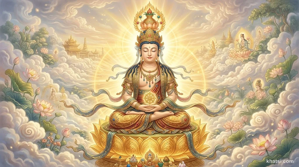 Đại Thế Chí Bồ-Tát Mahāsthāmaprāpta với ánh sáng đại trí tuệ