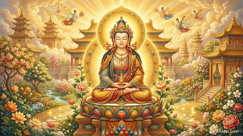 Di Lặc Bồ-Tát Maitreya trong cung trời Đâu Suất