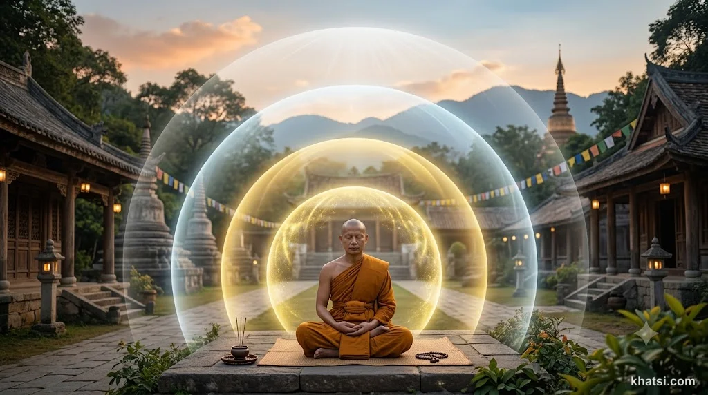 Minh họa bốn tầng thiền định trong Phật giáo