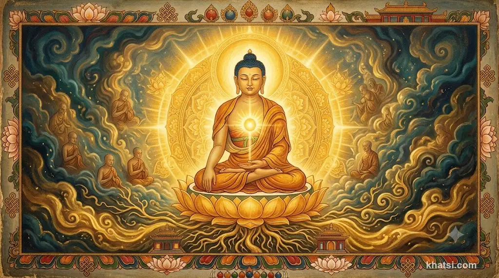Một người ngồi thiền được sáng tỏ từ bên trong, niềm tin vào Phật-tính, con đường tu tập là khai phát sáng tỏ và tự do