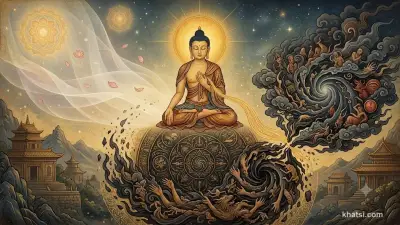 Ánh sáng trí tuệ xua tan bóng tối vô minh, biểu tượng chuyển hóa vô minh thành giác ngộ trong đạo Phật