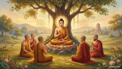 Vườn Lộc Uyển nơi Đức Phật dạy Chuyển Pháp Luân lần đầu, giữa những cây sao lớn cổ.
