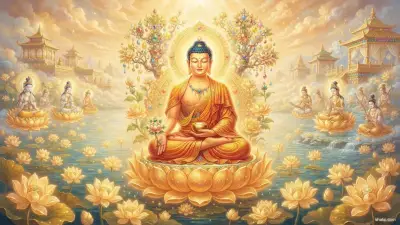 Phật A Di Đà trong cõi Tây Phương cực lạc — ngọn đèn sáng giữa hoàng hôn