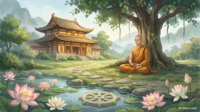 Hình ảnh tượng Đức Phật thiền định, biểu tượng hạnh phúc nội tại