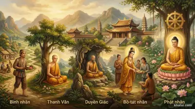 Năm loại nhân Phật giáo — Phật, Bồ-tát, Thanh Văn, Duyên Giác, Bình nhân