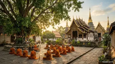 Tăng lữ Phật giáo nguyên thủy ngồi thiền dưới tán cây Bồ Đề
