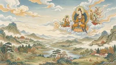 Ánh sáng giác ngộ chiếu rọi qua những phiến đá — biểu tượng sự thức tỉnh của Bồ-Tát hành động vô dự định.