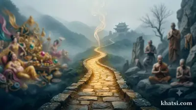 Con đường giữa lạc quan, thăng bằng giữa hai bên, biểu tượng Trung Đạo trong đạo Phật