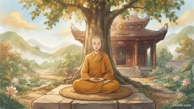Hình ảnh thiền quán: người ngồi xuyên tâm quán sát thân–tâm–pháp