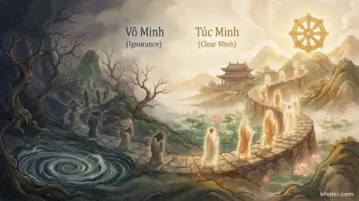 Ánh sáng và bóng tối trong thiền quán, biểu tượng vô minh và túc minh