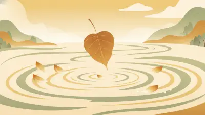 Lá bồ đề rơi và dòng nước chảy, biểu tượng vô thường